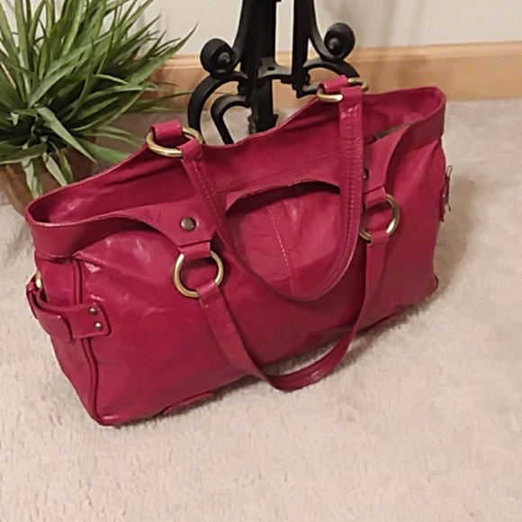 Capaccioli Handbags - CAPACCIOLI RED ITALIAN LEATHER SATCHEL BAG